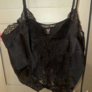 Victoria's Secret Black Lace Pajama shorts and cami tank Set